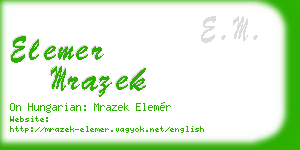 elemer mrazek business card