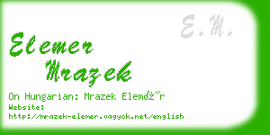 elemer mrazek business card